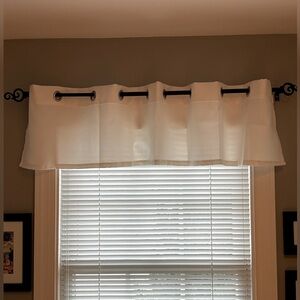 White Woven Valance With Metal Grommets 59”